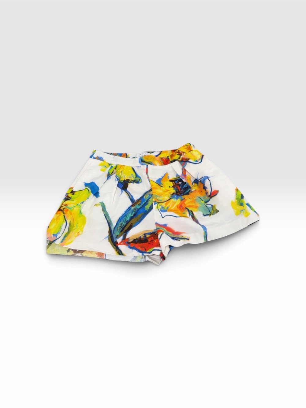 Milly White Floral Skort with Yellow and Blue Accents